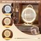 Rustic Brown White Vanity Table LED Rotatable Mirror Makeup Desk With Storage